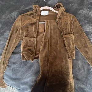 Brown track suit